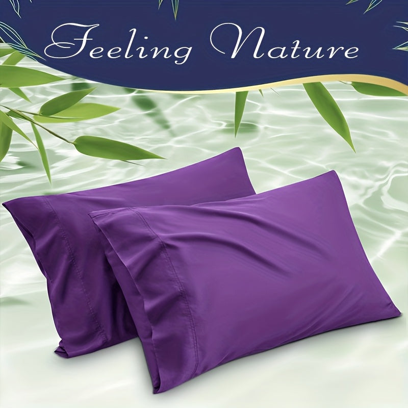 Bamboo Cooling Bed Sheet Set 4 Pcs - 2300TC Ultra Soft Breathable Deep Pocket Fitted Sheet Flat Sheet Pillowcases, Shrink Resistant All Season Bedding for Twin Full Queen King