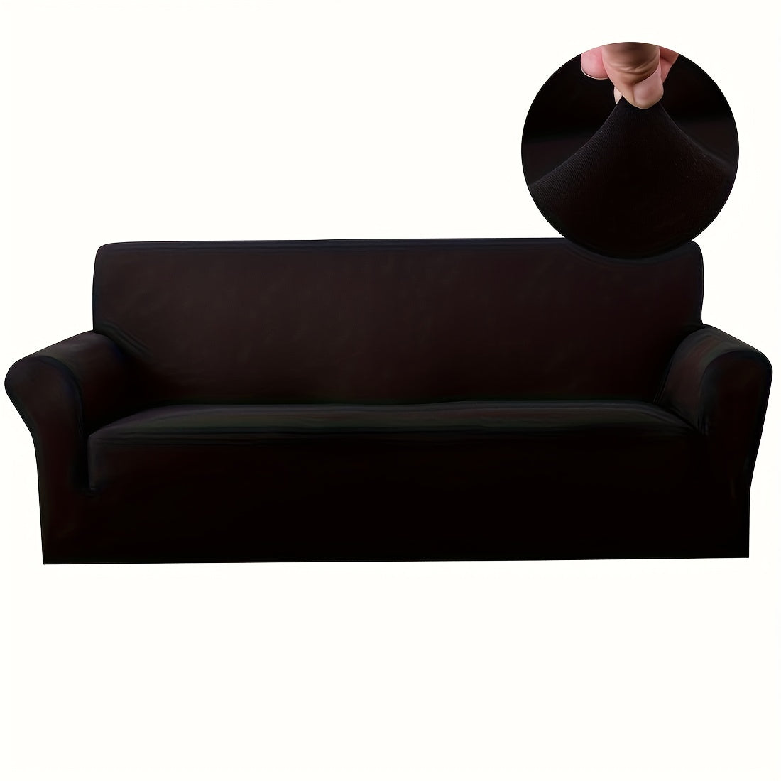Stretch Sofa Cover Solid Color High Elasticity Anti-Slip Rod Slim Fit Couch Slipcover Machine Washable 1 2 3 4 Seater Black Burgundy Navy Grey