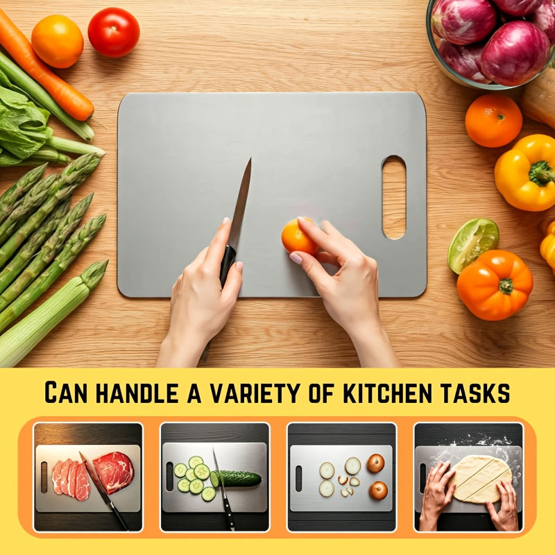 Stainless Steel Cutting Board Set 3 Piece – Rust-Resistant BPA-Free Durable Kitchen Prep Boards, Easy to Clean Space-Saving Nested Set for Food Preparation