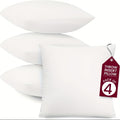 Pillow Inserts 4 Pack – Soft Durable Square Throw Pillow Cores for Living Room Bedroom Garden Outdoor Patio Car Cushions, Christmas & Mother's Day Gift