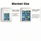 Turtle Print Flannel Throw Blanket – Soft Lightweight Digital Print Ocean Turtle Design, 3 Sizes for Sofa Bed Chair Home Decor & Travel