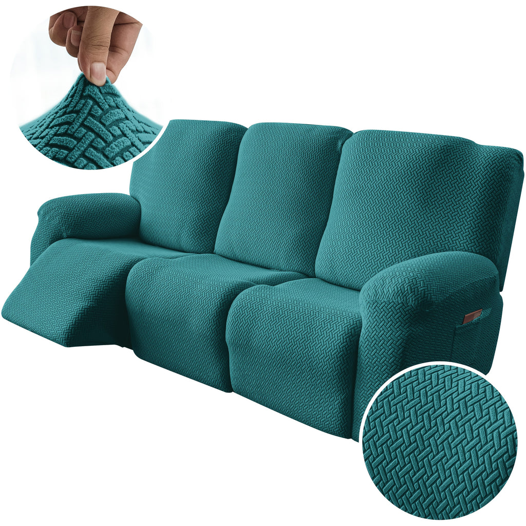 3-Seater Recliner Cover - Plush High Stretch Wear-Resistant Machine Washable Easy Clean Sofa Protector for Living Room and Bedroom