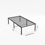 Metal Platform Bed Frame with Steel Slat Support | No Box Spring Needed | Under-Bed Storage | Easy Assembly | Noise-Free | Black | Twin Full Queen King