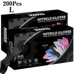 4.5Mil Black Disposable Nitrile Gloves 200-Count – Powder-Free, Latex-Free, Textured Fingertips for Mechanics, Cleaning, Cooking, Beauty & Car Washing | S, M, L, XL
