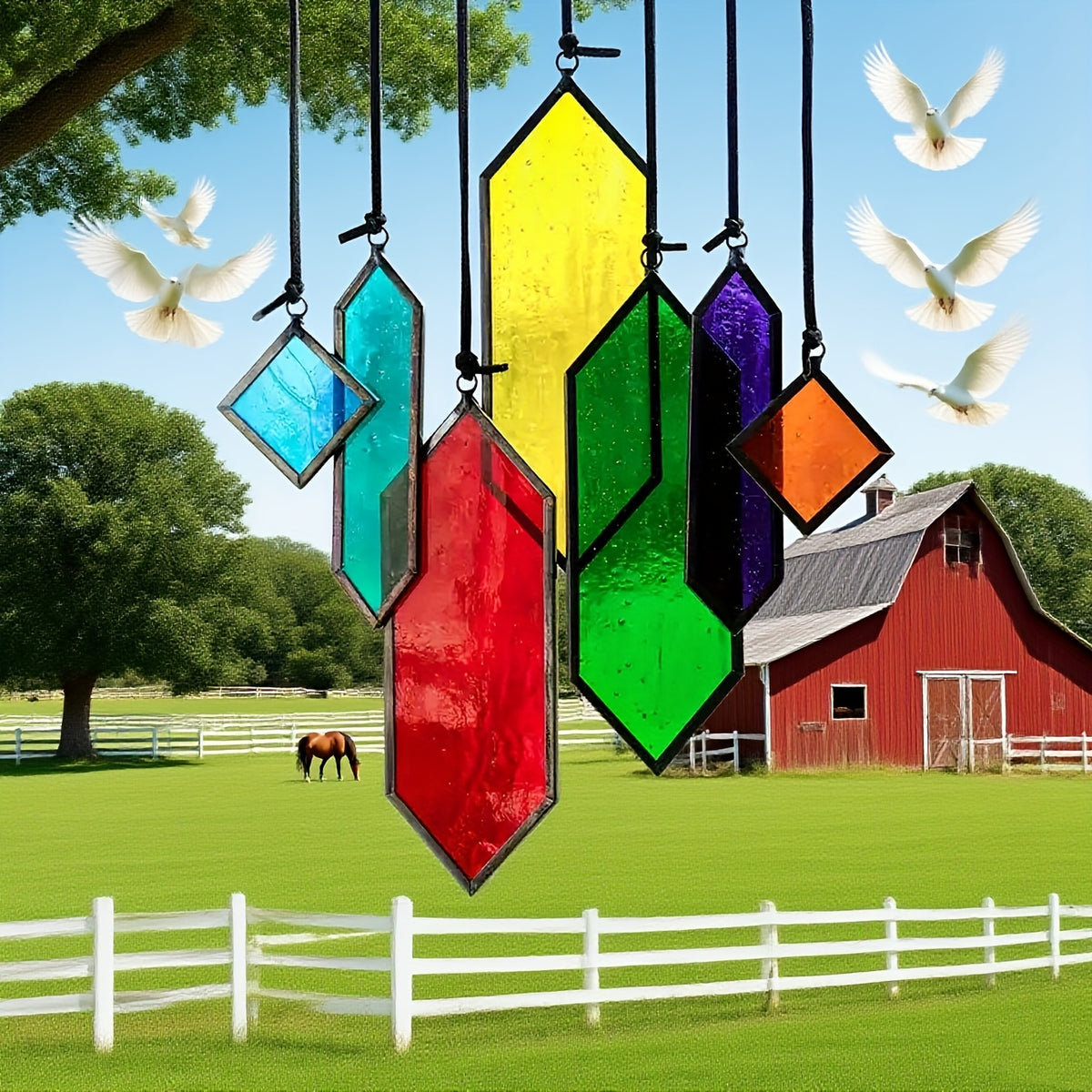 Rainbow Suncatcher Crystal Glass Sun Catcher Pendant – Hanging Window Prism Ornament for Home Garden Decoration, Wedding Party Decor & Housewarming Gift