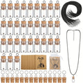 Mustard Seed Faith Necklace Craft Kit 50 Sets – DIY Christian Gift for Women with Mini Glass Jars & Faith Cards, Classical Style, Without Seeds