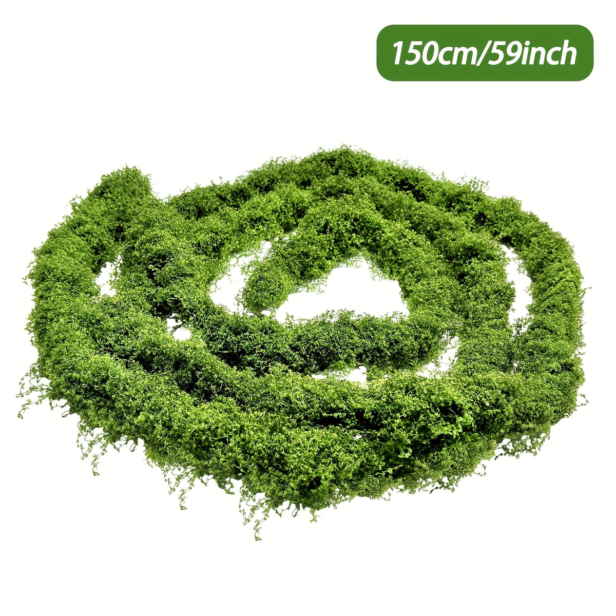 Artificial Moss Vine Decorative Greenery – 5ft 10ft 16ft Fake Vines for Wall Decoration, Wedding Backdrop, Fence, Garden, Christmas & Party Decor