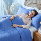 Quilted Bedspread Set Lightweight Cooling Coverlet with Pillow Shams Twin Queen King Soft Breathable Summer Bedding Set Machine Washable