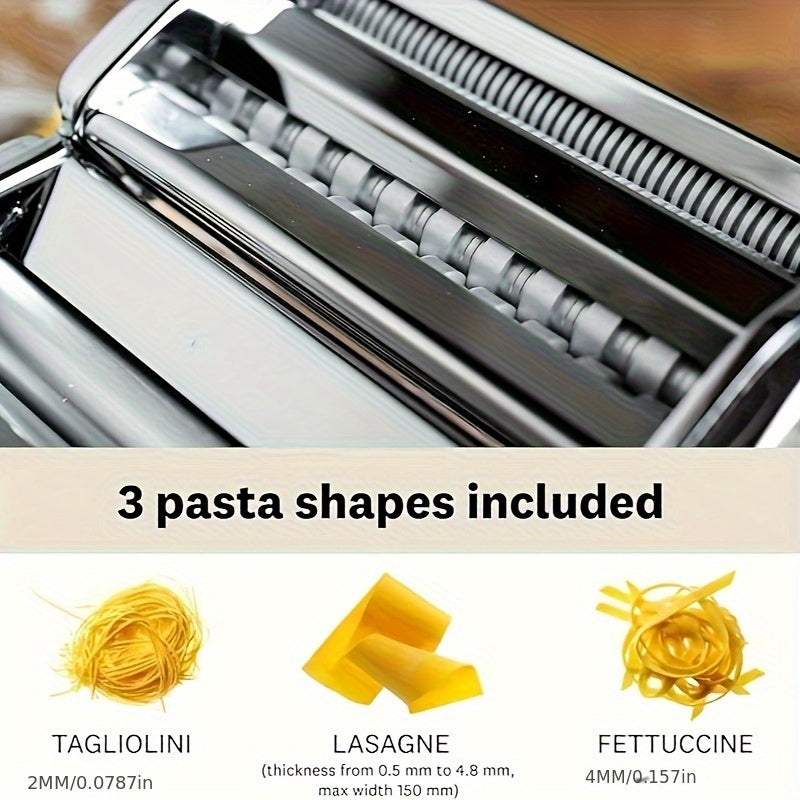 2-in-1 Pasta Maker Machine with Roller & Cutter - 8 Adjustable Thickness Settings, Makes Spaghetti, Fettuccine, Lasagna & Dumpling Wrappers