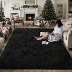 Plush Soft Long-Haired Area Rug – Machine Washable Warm Shaggy Carpet for Bedroom, Living Room, Kitchen & Bathroom, Multiple Colors, 5x8ft or 6x9ft