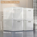 13-Inch Square Plastic Storage Bins 4-Pack with Handles Lid & No-Lid Options White Wardrobe Storage Box Set for Clothes Tools Closet Shelves – Premium Home Organization Containers