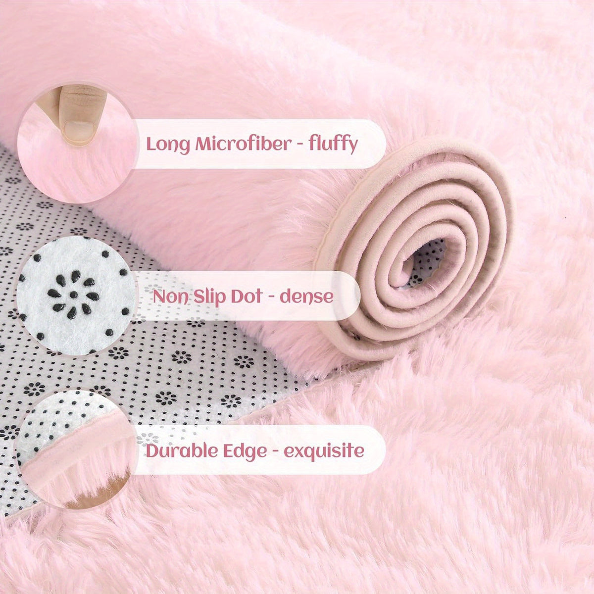 Luxury Soft Fluffy Shag Rug – Machine Washable Non-Slip Shaggy Carpet for Living Room, Bedroom & Home Decor, Multiple Colors & Sizes