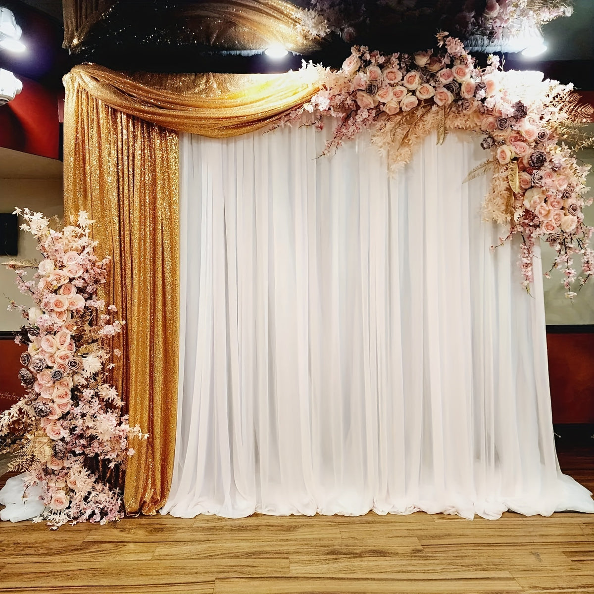 Wrinkle-Free White Backdrop Curtains Polyester, Wedding Party Photo Backdrop Drapes Rod Pocket, Single Panel or Sets of 6 8 12 Pieces