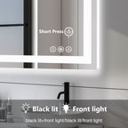 Anti-Fog LED Bathroom Mirror with Dual Light Source & 3-Color Modes | Wall Mount Vanity Mirror | 120V US Plug | 4 Sizes