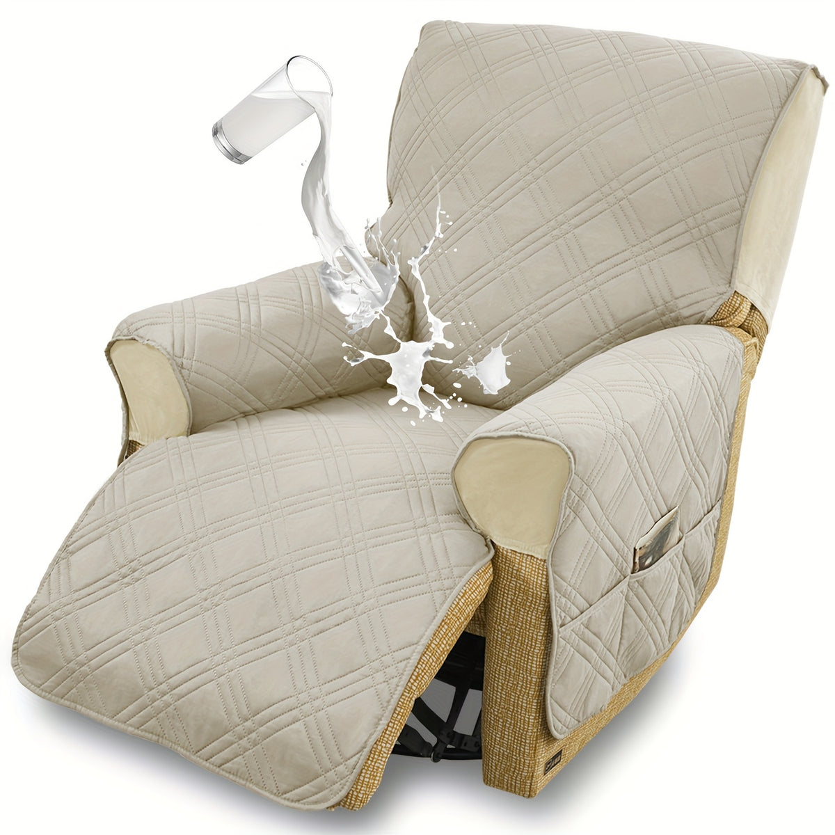 T-Cushion Armchair Cover Anti-Slip Double-Sided Design, Machine Washable Elastic Band Closure Chair Slipcover, Pet-Friendly All-Season Furniture Protector, Available in Small & Large – 8 Colors
