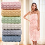 Waffle Bath Towels Set of 4 – Super Absorbent Quick-Dry Coral Fleece Bath Sheets, 280GSM Soft Spa Towels for Adults, 55x28 Inch Large Bath Towel Set