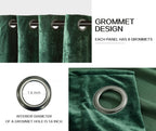 Luxury Distressed Crushed Velvet Curtains - 4-Piece Set (2 Panels + 2 Tiebacks), Grommet Top, Room Darkening | 10 Colors, 3 Sizes