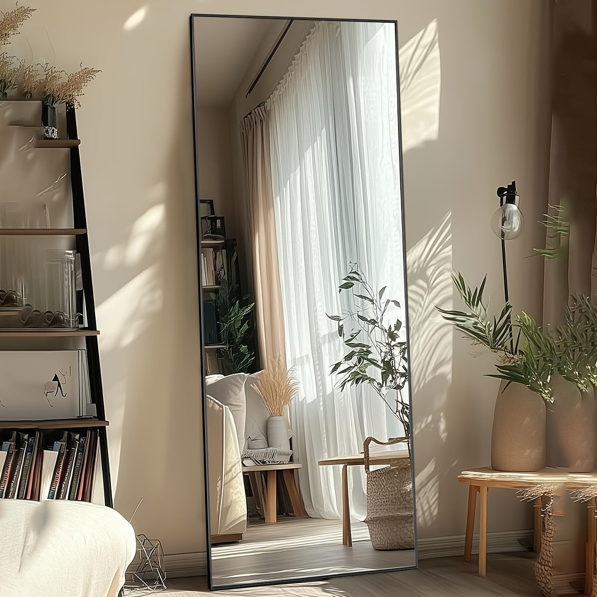 Arched Floor Mirror Full Length 58x18 Inch – Freestanding Leaning or Wall-Mounted Full Body Mirror with Rustproof Stand, Modern Arch Design for Bedroom, Living Room & Cloakroom