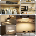LED Motion Sensor Under Cabinet Lights USB Rechargeable – 3 Color Temperatures Wireless Stick-On Magnetic Night Light for Kitchen Cabinet Closet Wardrobe Cupboard Stairs