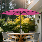 9 FT Patio Market Umbrella with Easy Crank, UV Protection & 6 Sturdy Ribs – Outdoor Table Umbrella for Deck, Backyard & Pool, 10 Colors (Beige, Gray, Green, Navy, Blue, Red, Pink, Yellow)