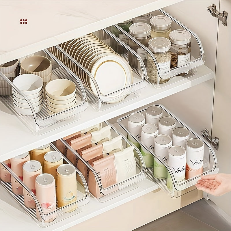 Clear Plastic Storage Bins Set of 3 or 6 – Stackable Transparent Organizer Containers for Cosmetics, Snacks, Beverages & Face Masks | Multi-Size for Pantry, Refrigerator, Bathroom & Vanity Countertop
