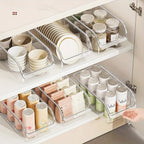Clear Plastic Storage Bins Set of 3 or 6 – Stackable Transparent Organizer Containers for Cosmetics, Snacks, Beverages & Face Masks | Multi-Size for Pantry, Refrigerator, Bathroom & Vanity Countertop