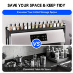 Stove Top Shelf Expandable Spice Rack – Adjustable Back of Stove & Over Sink Shelf for Kitchen Storage Organization, Black