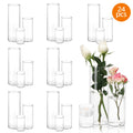 Clear Glass Cylinder Vases 24-Pack 3 Sizes 4/8/12 Inch - Tall Flower Vases, Hurricane Floating Candle Holders for DIY Candle Making, Wedding Table Centerpieces & Home Decor