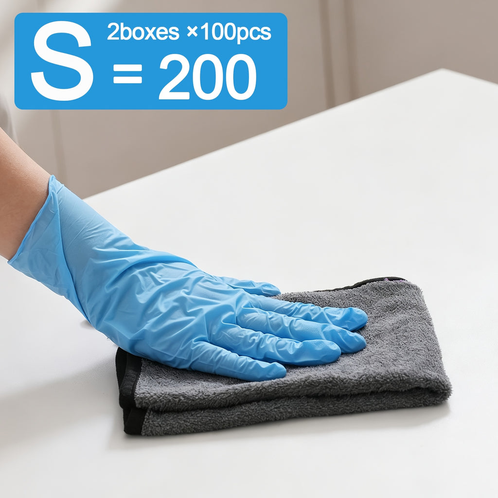 5 Mil Blue Nitrile Disposable Gloves Bulk Pack – 100 to 1000pcs, Waterproof & Anti-Slip, Powder-Free Latex-Free, S/M/L Sizes for Cooking, Cleaning, Food Prep & Pet Care, Non-Sterile