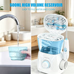 Water Flosser for Teeth & Braces – 8 Jet Tips, 10 Pressure Settings, 20oz Large Tank Oral Irrigator for Family Deep Cleaning & Braces Care