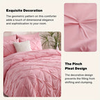 5/7pcs Pintuck Bed In A Bag Comforter Sets, Pinch Pleat Complete Bedding Sets with Comforter, Sheets & Pillowcases, Queen/King Size, All Season