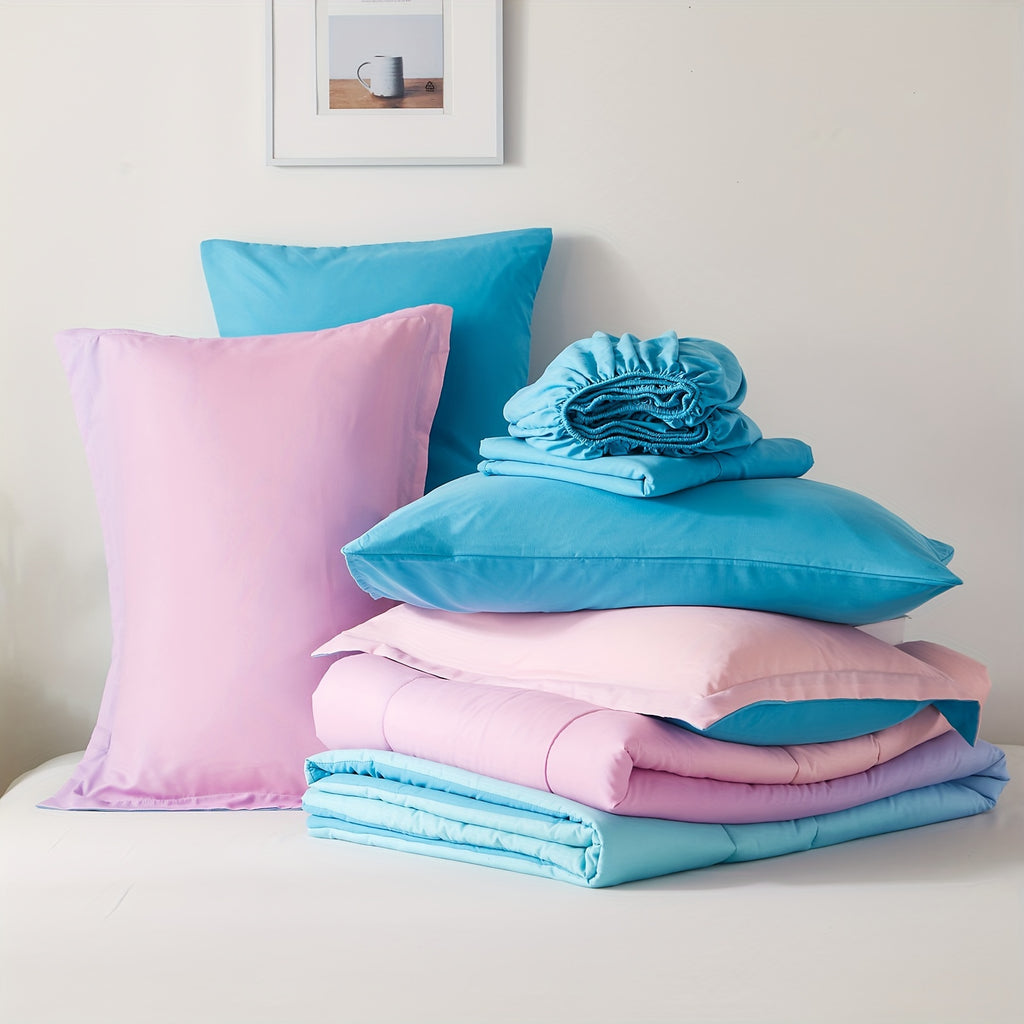 Rainbow Comforter Set – 5/7-Piece Bed in a Bag | Hypoallergenic, All-Season | Twin to King