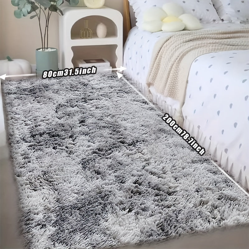 Plush Fluffy Area Rug Tie Dye Soft Indoor Carpet Non-Slip for Living Room Bedroom – Modern Home Decor Floor Mat | Multiple Sizes | Light Gray, Dark Gray, Black, Pink
