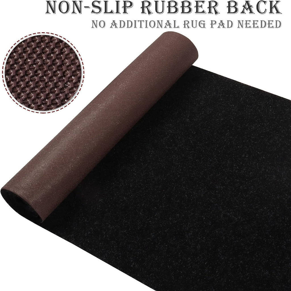 Runner Rug for Hallway Entryway Kitchen – Indoor Outdoor Non-Slip Rubber Backing, 200+ Custom Sizes, 8 Colors, Stain Resistant Low Pile Carpet Runner