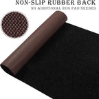 Runner Rug for Hallway Entryway Kitchen – Indoor Outdoor Non-Slip Rubber Backing, 200+ Custom Sizes, 8 Colors, Stain Resistant Low Pile Carpet Runner
