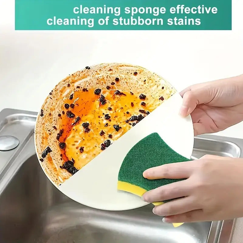 Compressed Double-Sided Kitchen Sponge Set 27 Piece, Multi-Size Dishwashing Sponges Scrubber Pads for Home Cleaning, Space-Saving Expandable Cellulose Sponges Easy to Store