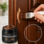 Wood Repair Paste for Furniture – Brown Scratch & Crack Filler for Doors, Cabinets, Tables, Floors & Chairs with Applicator Brush