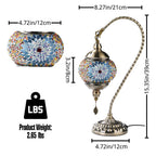 Turkish Mosaic Table Lamp Moroccan Style Handmade Swan Neck Mosaic Glass Bedside Lamp with Metal Base - 3 Color Modes Dimmable LED Bulb Included - Bedroom Living Room Decor Gift