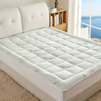 Bamboo Cooling Mattress Cover Deep Pocket 8-21 Inch, Soft Breathable Mattress Topper Protector for Twin Full Queen King Cal King, Hotel Quality Bedding for Home Hotel Dormitory