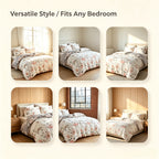 Floral Botanical Duvet Cover Set Reversible Ultra-Soft Microfiber with Pillowcases Twin Full Queen King 3 Colors