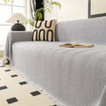 Herringbone Sofa Cover with Tassels – Washable Polyester Throw for 3-Seater, 4-Seater & Large Sofas | Grey, Coffee, Green