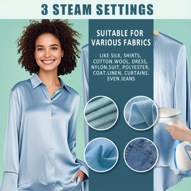 Handheld Garment Steamer 1500W Fast Heating – 9.47oz Removable Water Tank, 30-Second Heat-Up, Portable Fabric Steamer for Clothes at Home, Travel & Office | with Accessories