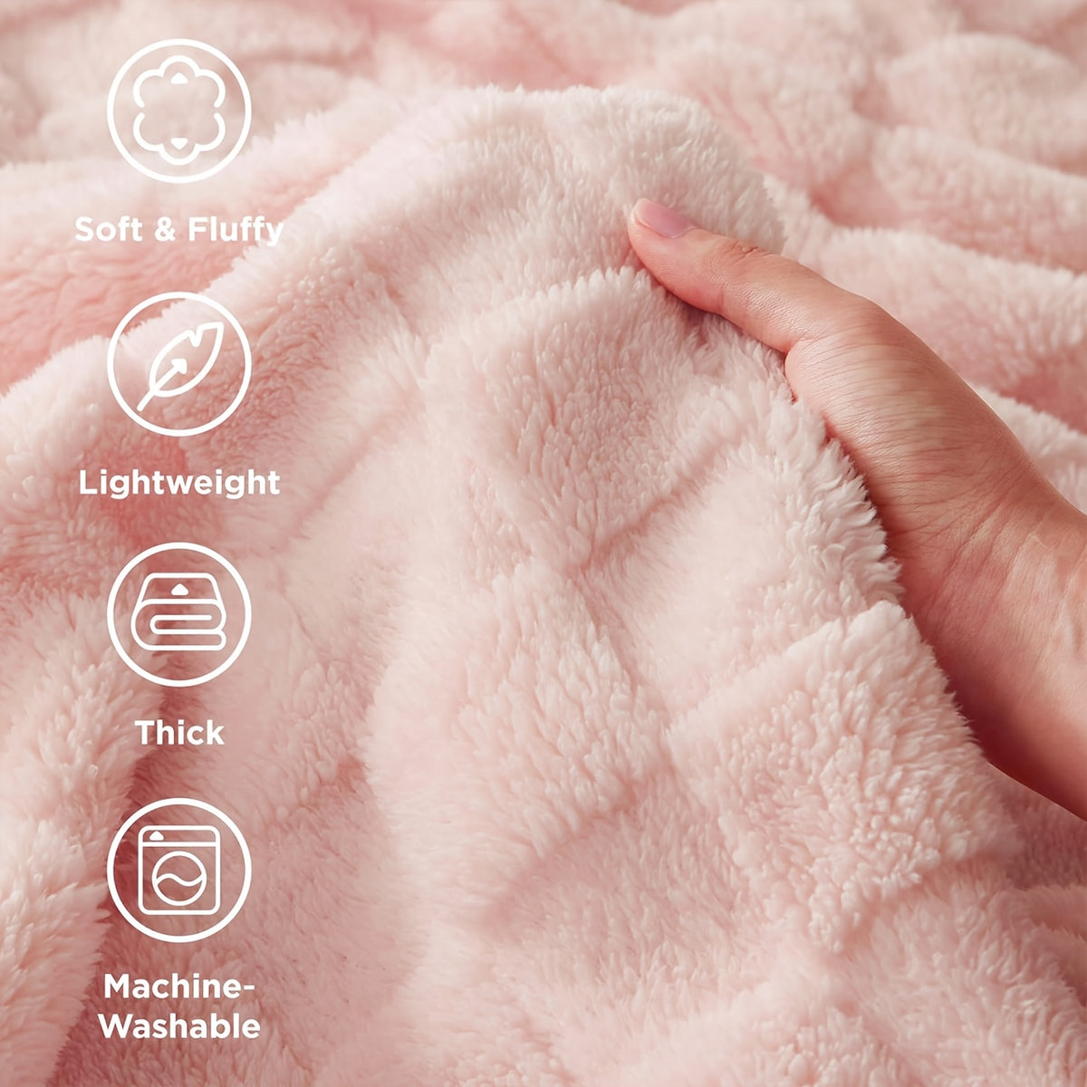 Checkered Fleece Throw Blanket Ultra Soft Cozy Shaggy Jacquard for Couch Bed Bedroom All Season Machine Washable Twin Full Queen