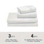 Deep Pocket Bed Sheet Set 3/4 Pcs Cooling Soft Breathable Fade-Resistant Bedding – All-Season Comfort for Twin Full Queen King, 9 Colors, Dorms & Guest Rooms