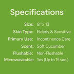 Adult Body Wipes Extra Large 8x13 Inch 720 Count 12 Packs Soft Cucumber Scent Disposable Bathing Wipes Aloe Vera Vitamin E for Elderly Seniors Incontinence Care