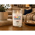 Fruity Cereal Scented Soy Wax Candle 6 oz – Nostalgic Lemon Citrus Sugar Fragrance, 30-40 Hour Burn, Vegan & Phthalate-Free, Perfect Gift for Home Decor & Aromatherapy Lovers