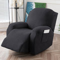 Jacquard Stretch Recliner Sofa Cover – Big Leaves Pattern, 1/2/3 Seater & Loveseat with Console, Winter Insulation Soft Washable, 6 Colors