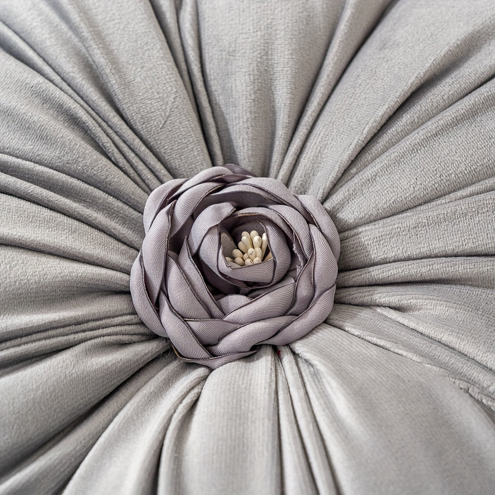 Velvet Flower-Shaped Throw Pillow with Pillow Core - Elegant Round Cushion for Sofa Bed and Living Room Decor Christmas Home Decoration Gift
