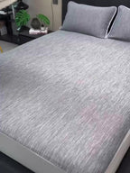 Cooling Throw Blanket & Shawl, 100% Polyester Breathable Lightweight Summer Blanket with Soundwave Embossed Striped Design & Ball Accents, Machine Washable Wrinkle-Resistant, 3 Sizes in Purple Pink White Blue Gray Green