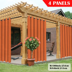 Outdoor Curtain Panels for Patio Gazebo Porch – Weather-Resistant, Light-Filtering Sun Block Privacy Drapes, 4 Panels, Multiple Sizes & Colors